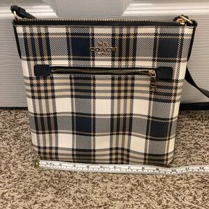 Black plaid Coach crossbody purse